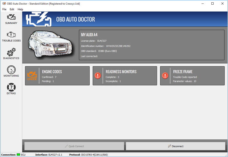 OBD Auto Doctor has a free version so you can use all the basic OBD2 functions