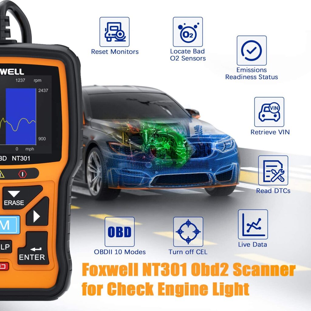 FOXWELL NT301 can check engine light easily.