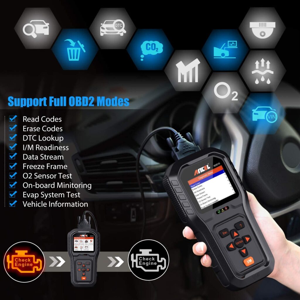 ANCEL AD510 supports full OBD2 modes.
