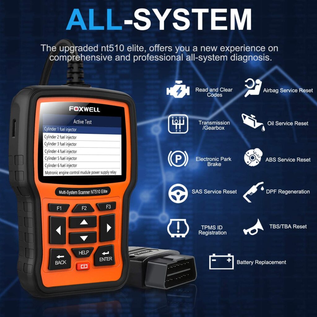 FOXWELL NT510 Elite is an all-system scanner.