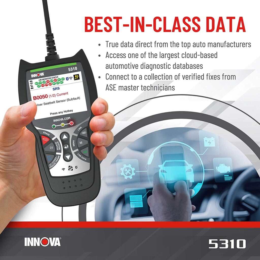 INNOVA CarScan Pro 5310 provides true data from the top auto manufacturers.