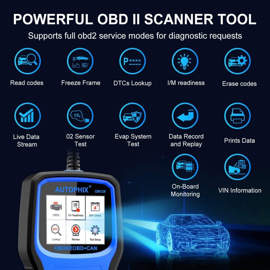 AUTOPHIX OM129 is a powerful scanner supporting full OBD2 modes.