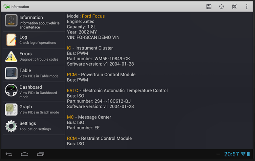 fuel system status in obdwiz