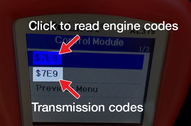 $7E8 and $7E9 engine code